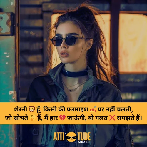 attitude shayari for girls in hindi